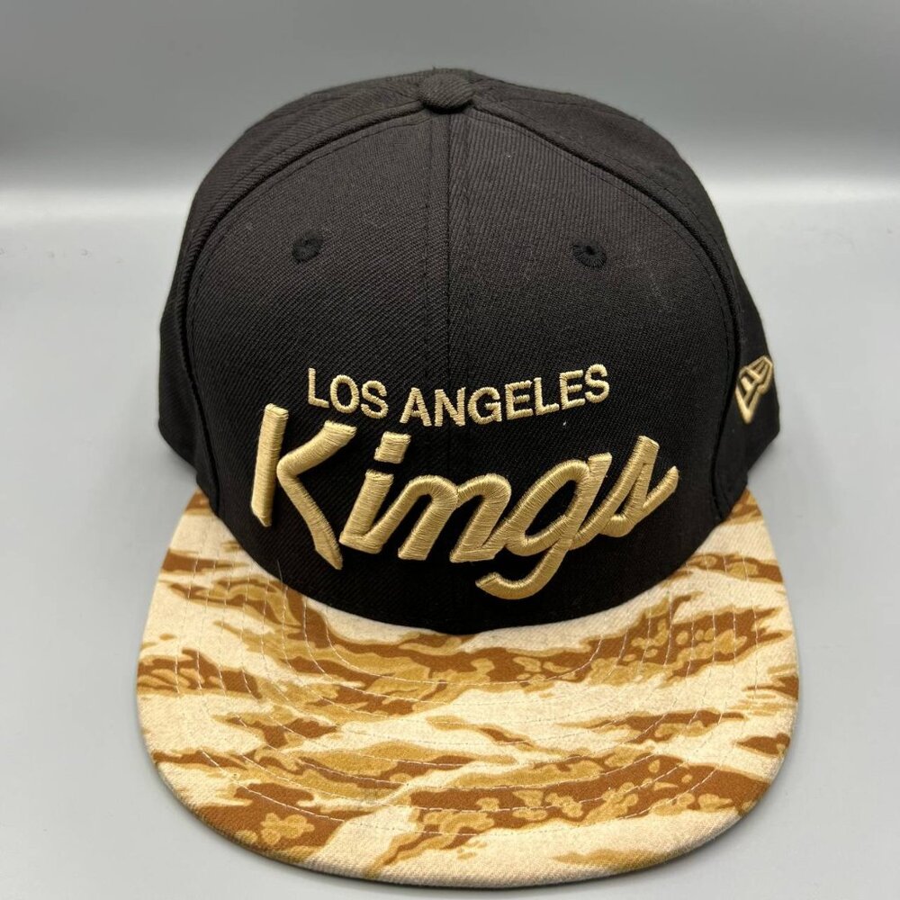 Los Angeles LA Kings Hat Men 7 3/8 Black Brown 59Fifty New Era NHL Fitted‎ Cap